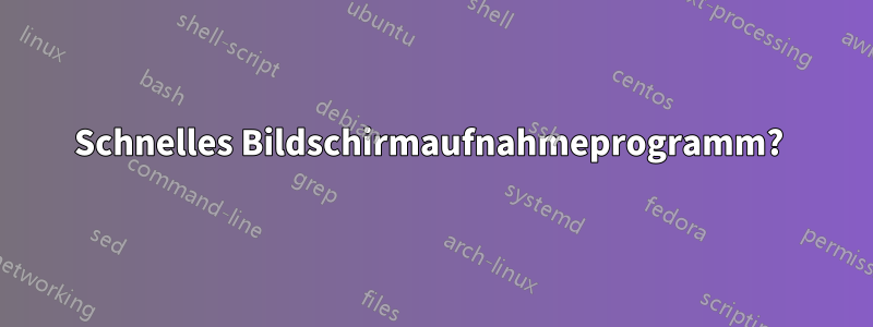 Schnelles Bildschirmaufnahmeprogramm? 