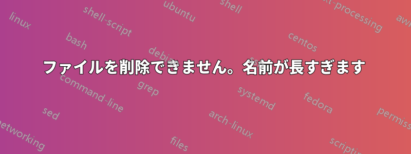 ファイルを削除できません。名前が長すぎます