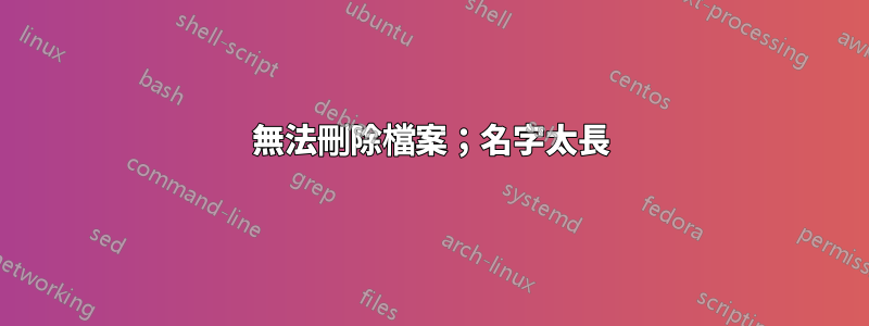 無法刪除檔案；名字太長