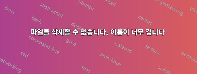 파일을 삭제할 수 없습니다. 이름이 너무 깁니다