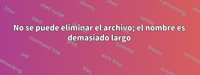 No se puede eliminar el archivo; el nombre es demasiado largo
