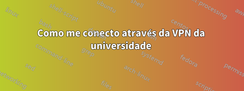 Como me conecto através da VPN da universidade
