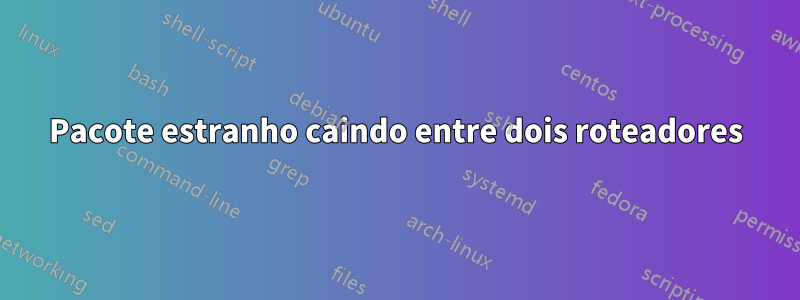Pacote estranho caindo entre dois roteadores
