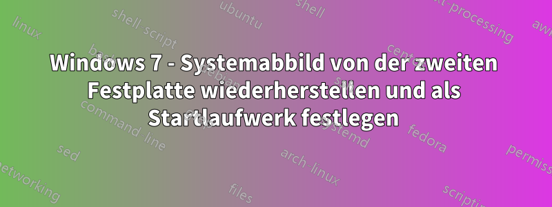 Windows 7 - Systemabbild von der zweiten Festplatte wiederherstellen und als Startlaufwerk festlegen