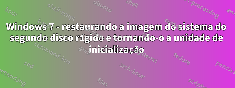 Windows 7 - restaurando a imagem do sistema do segundo disco rígido e tornando-o a unidade de inicialização