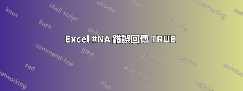 Excel #NA 錯誤回傳 TRUE