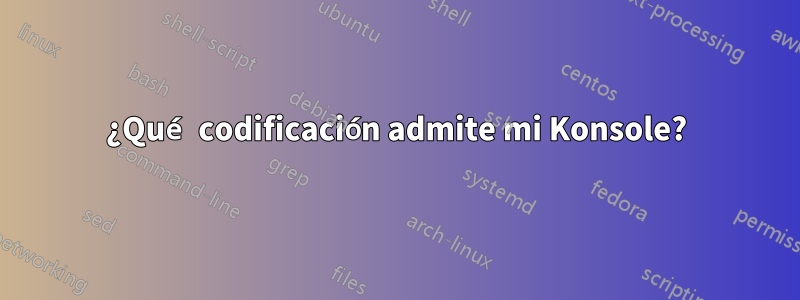 ¿Qué codificación admite mi Konsole?