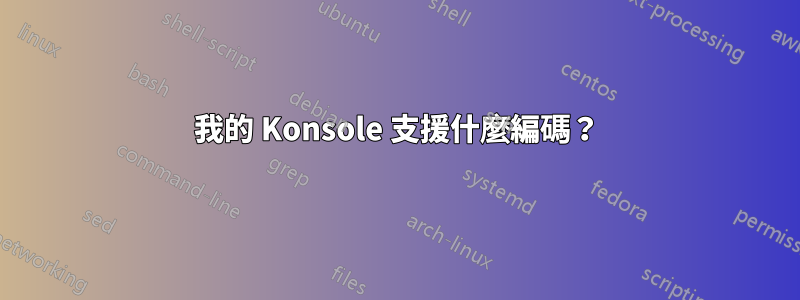 我的 Konsole 支援什麼編碼？