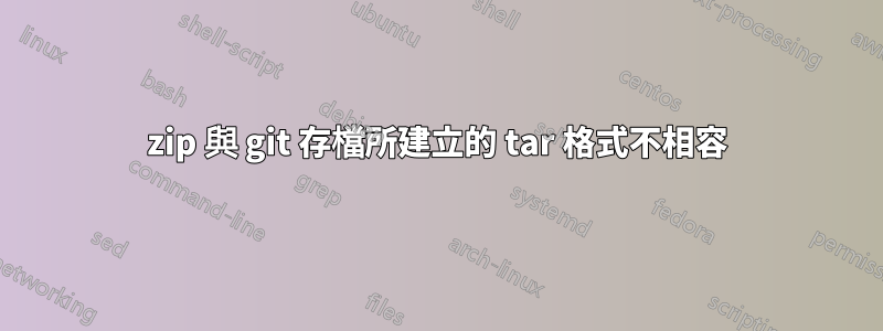 7zip 與 git 存檔所建立的 tar 格式不相容