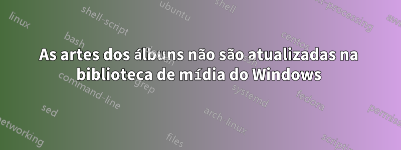 As artes dos álbuns não são atualizadas na biblioteca de mídia do Windows