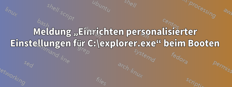 Meldung „Einrichten personalisierter Einstellungen für C:\explorer.exe“ beim Booten