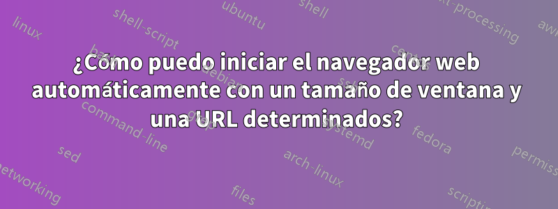 ¿Cómo puedo iniciar el navegador web automáticamente con un tamaño de ventana y una URL determinados?