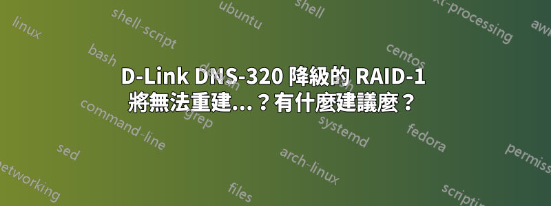 D-Link DNS-320 降級的 RAID-1 將無法重建...？有什麼建議麼？