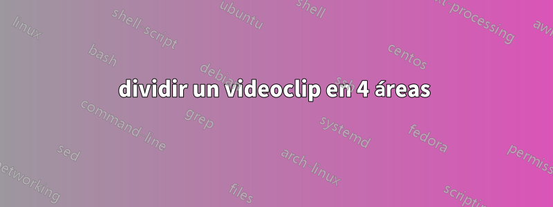 dividir un videoclip en 4 áreas