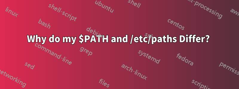 Why do my $PATH and /etc/paths Differ?