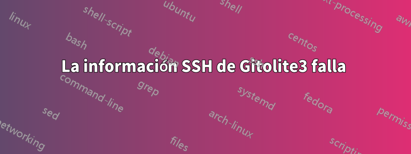 La información SSH de Gitolite3 falla