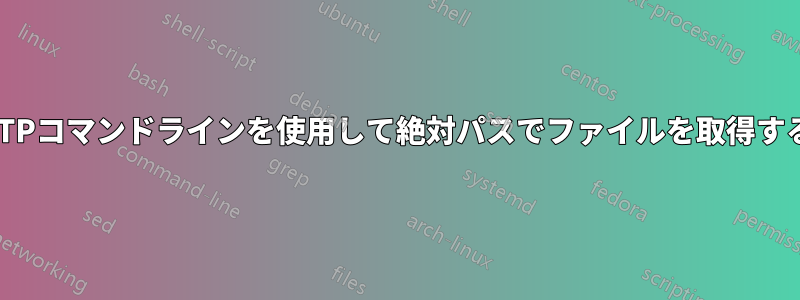 FTPコマンドラインを使用して絶対パスでファイルを取得する
