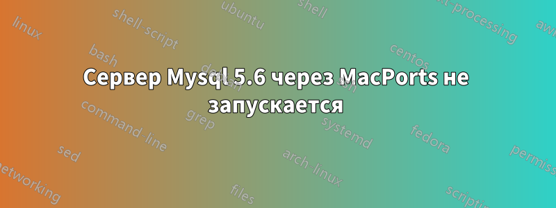 Сервер Mysql 5.6 через MacPorts не запускается
