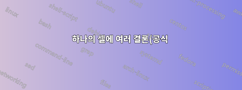 하나의 셀에 여러 결론(공식)