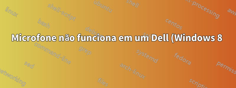 Microfone não funciona em um Dell (Windows 8) nem mesmo com placa de som externa