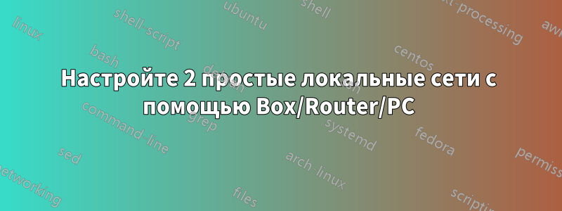 Настройте 2 простые локальные сети с помощью Box/Router/PC