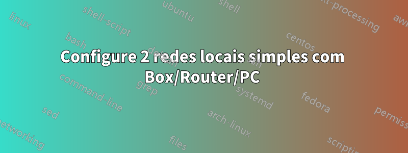 Configure 2 redes locais simples com Box/Router/PC