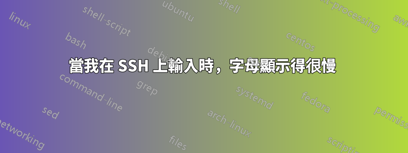 當我在 SSH 上輸入時，字母顯示得很慢