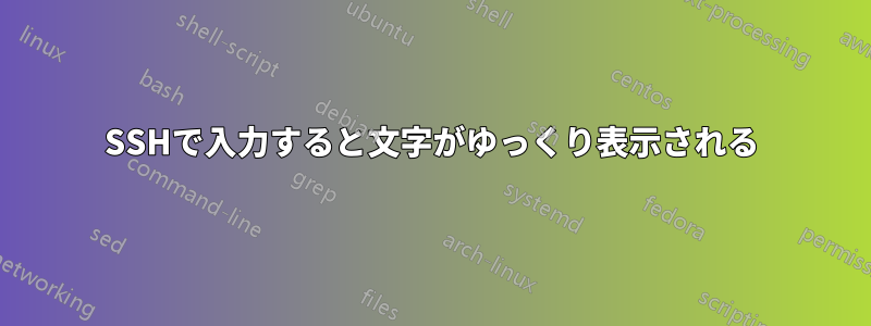 SSHで入力すると文字がゆっくり表示される
