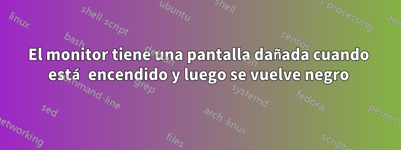 El monitor tiene una pantalla dañada cuando está encendido y luego se vuelve negro