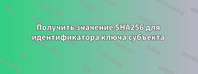 Получить значение SHA256 для идентификатора ключа субъекта