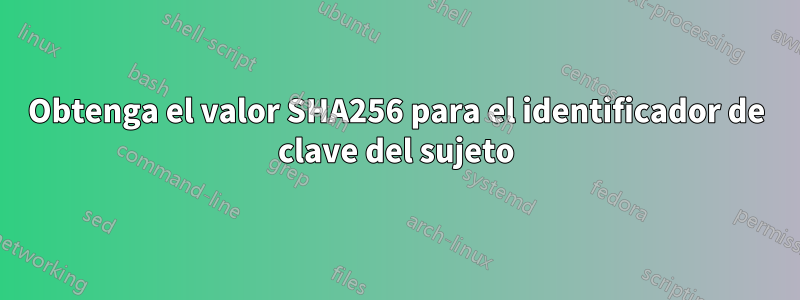 Obtenga el valor SHA256 para el identificador de clave del sujeto
