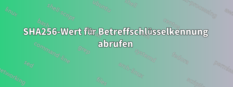 SHA256-Wert für Betreffschlüsselkennung abrufen