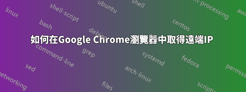 如何在Google Chrome瀏覽器中取得遠端IP