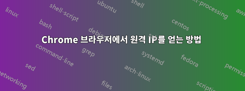 Chrome 브라우저에서 원격 IP를 얻는 방법