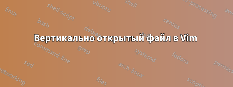 Вертикально открытый файл в Vim