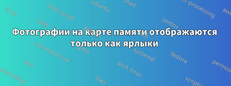 Фотографии на карте памяти отображаются только как ярлыки
