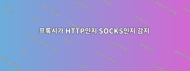 프록시가 HTTP인지 SOCKS인지 감지