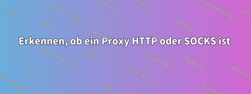 Erkennen, ob ein Proxy HTTP oder SOCKS ist