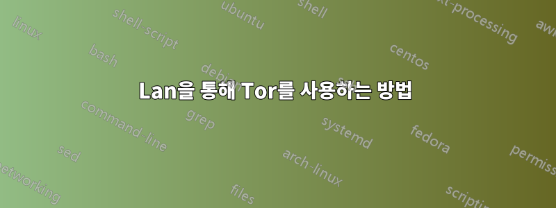 Lan을 통해 Tor를 사용하는 방법