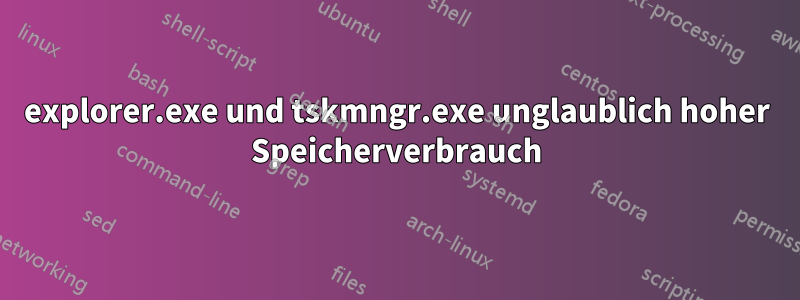 explorer.exe und tskmngr.exe unglaublich hoher Speicherverbrauch