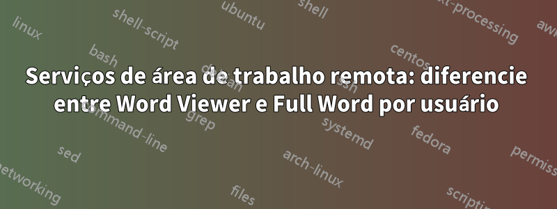 Serviços de área de trabalho remota: diferencie entre Word Viewer e Full Word por usuário