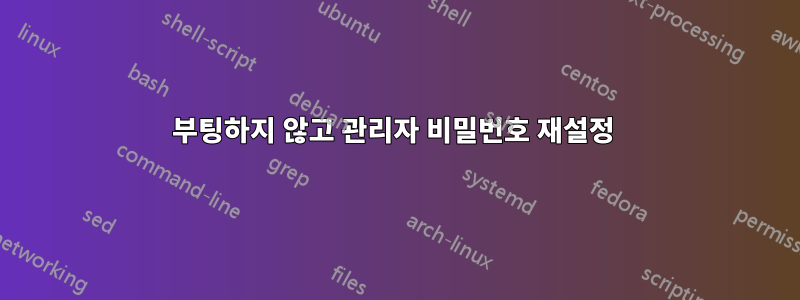 부팅하지 않고 관리자 비밀번호 재설정 