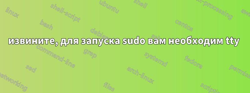 извините, для запуска sudo вам необходим tty