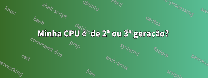 Minha CPU é de 2ª ou 3ª geração?