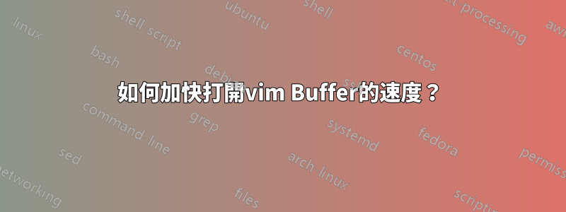 如何加快打開vim Buffer的速度？