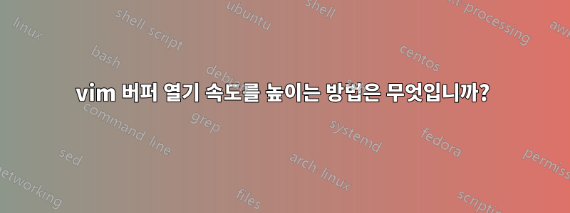 vim 버퍼 열기 속도를 높이는 방법은 무엇입니까?