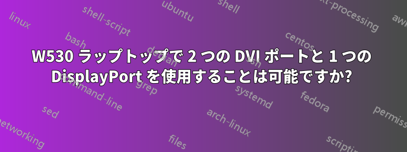 W530 ラップトップで 2 つの DVI ポートと 1 つの DisplayPort を使用することは可能ですか?