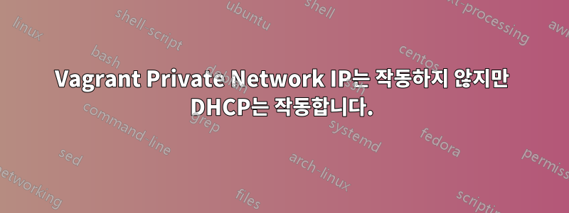 Vagrant Private Network IP는 작동하지 않지만 DHCP는 작동합니다.