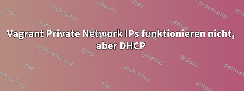 Vagrant Private Network IPs funktionieren nicht, aber DHCP