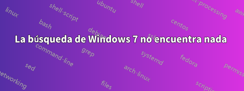 La búsqueda de Windows 7 no encuentra nada